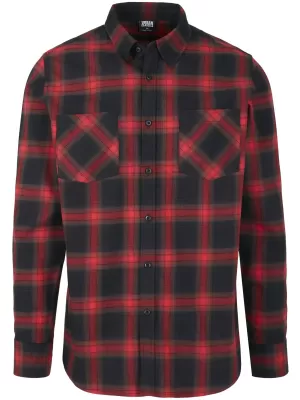Cămaşă URBAN CLASSICS TB3195 NEGRU/ROȘU