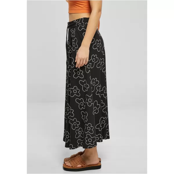  Fusta doamnelor URBAN CLASSICS TB4099 FLOARE NEAGRĂ 