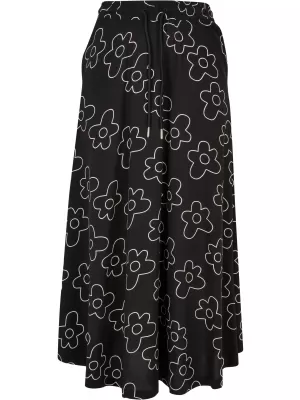 Fusta doamnelor URBAN CLASSICS TB4099 FLOARE NEAGRĂ