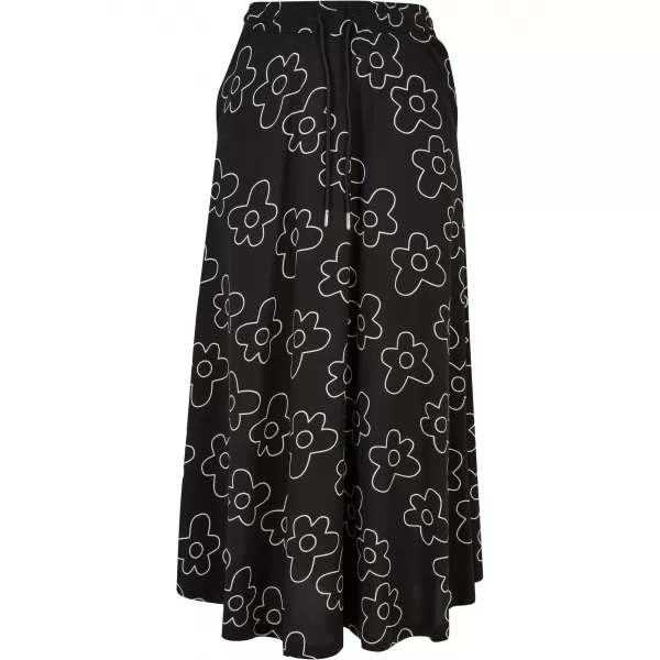  Fusta doamnelor URBAN CLASSICS TB4099 FLOARE NEAGRĂ 