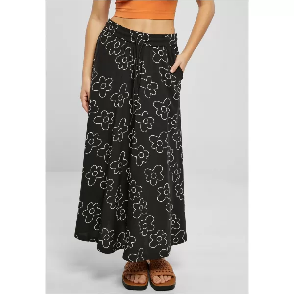  Fusta doamnelor URBAN CLASSICS TB4099 FLOARE NEAGRĂ 