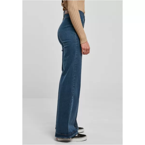  Pantaloni pentru doamne URBAN CLASSICS TB5452 ALBASTRU PROFUND SPĂLAT 