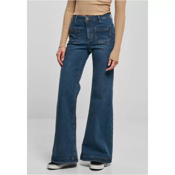  Pantaloni pentru doamne URBAN CLASSICS TB5452 ALBASTRU PROFUND SPĂLAT 
