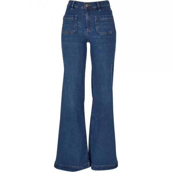  Pantaloni pentru doamne URBAN CLASSICS TB5452 ALBASTRU PROFUND SPĂLAT 