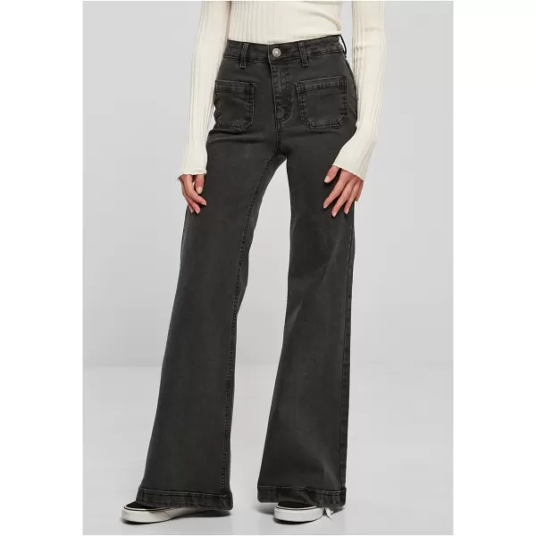  Pantalonii pentru doamne URBAN CLASSICS TB5452 NEGRU SPĂLAT 