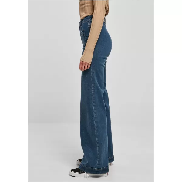  Pantaloni pentru doamne URBAN CLASSICS TB5452 ALBASTRU PROFUND SPĂLAT 