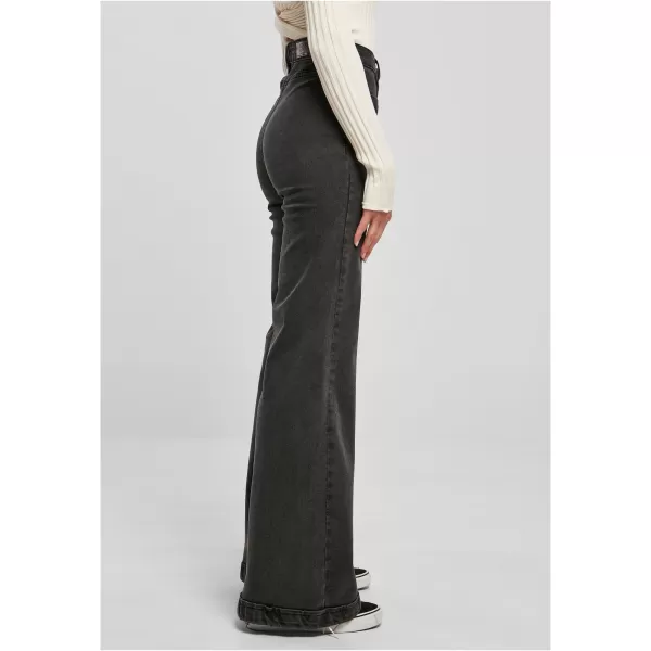  Pantalonii pentru doamne URBAN CLASSICS TB5452 NEGRU SPĂLAT 