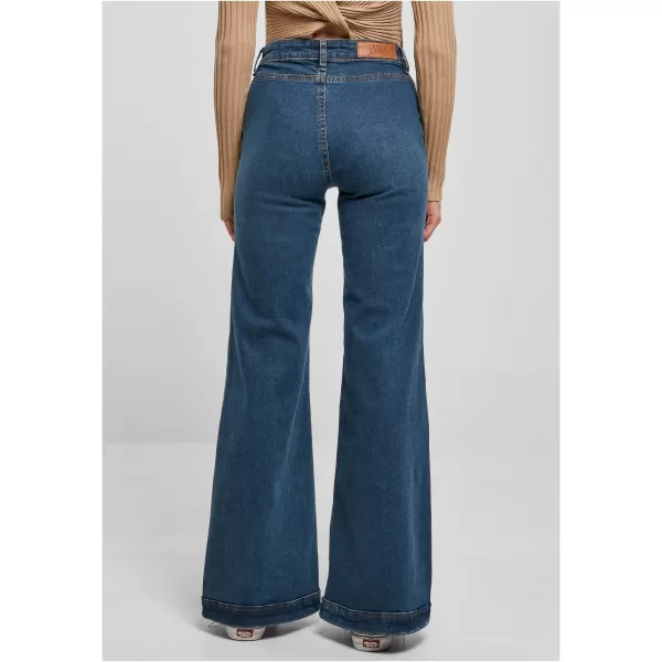  Pantaloni pentru doamne URBAN CLASSICS TB5452 ALBASTRU PROFUND SPĂLAT 