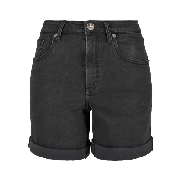  Pantaloni scurți pentru doamne URBAN CLASSICS TB4796 NEGRU SPĂLAT 