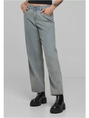 Blugi de dama URBAN CLASSICS TB7127 NOU ALBASTRU DESCHIS MURDAR SPĂLAT