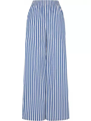 Pantalonii pentru doamne URBAN CLASSICS TB6844 ALB/ALBASTRU