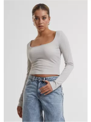 Tricou de damă URBAN CLASSICS TB6996 ALB/NISIP