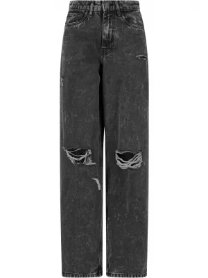Pantalonii pentru doamne URBAN CLASSICS TB6155 CĂRBUNE NEGRU SPĂLAT