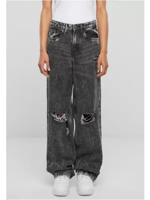 Pantalonii pentru doamne URBAN CLASSICS TB6155 CĂRBUNE NEGRU SPĂLAT