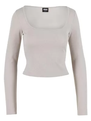 Tricou de damă URBAN CLASSICS TB6996 ALB/NISIP