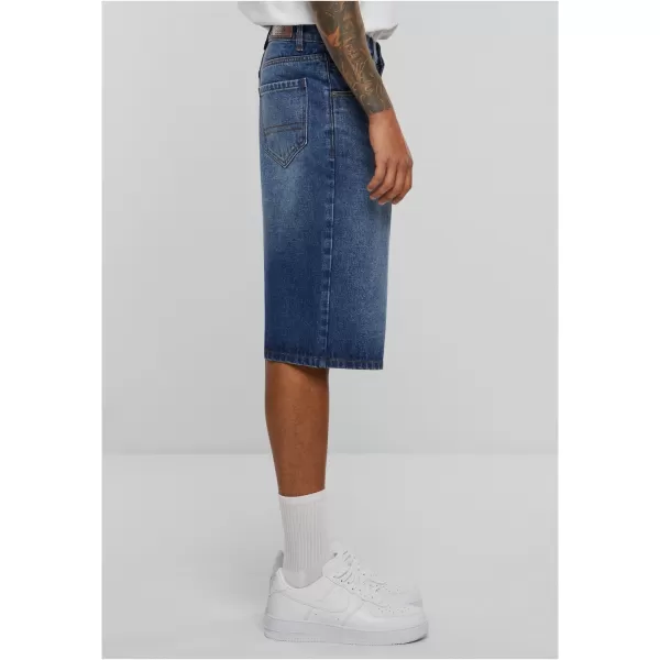  Pantaloni scurţi URBAN CLASSICS TB6639 NOU ALBASTRU MIJLOCIU SPĂLAT 