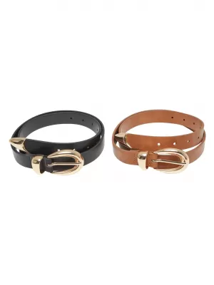 Centura femeilor URBAN CLASSICS TB7211A NEGRU/AURIU/MARO/AURIU