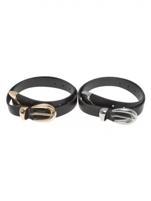 Centura femeilor URBAN CLASSICS TB7211A NEGRU/AUR/NEGRU/SILVER
