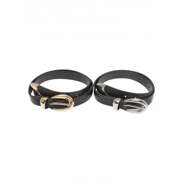  Centura femeilor URBAN CLASSICS TB7211A NEGRU/AUR/NEGRU/SILVER 