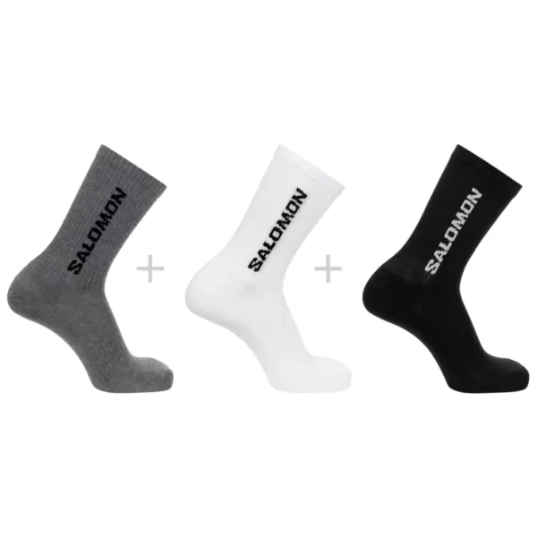 Șosete SALOMON EVERYDAY CREW 3-PACK LC2086200 MELANGE NEGRU/ALB/GRI MIERE 
