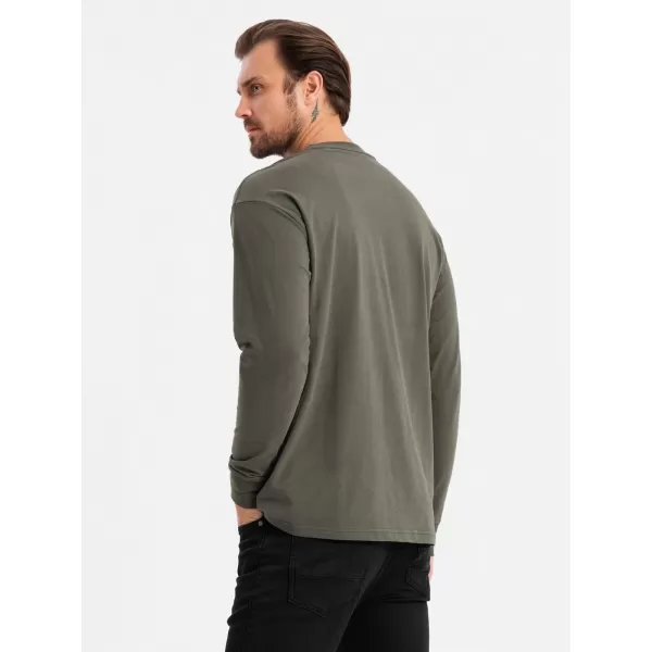  Cămaşă OMBRE OM-LSBC-0129 GRI-VERDE 