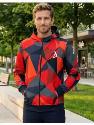 Panoul pentru bărbați pe Zip Premium ALTISPORT VOJ/ALM007MI02 ROŞU