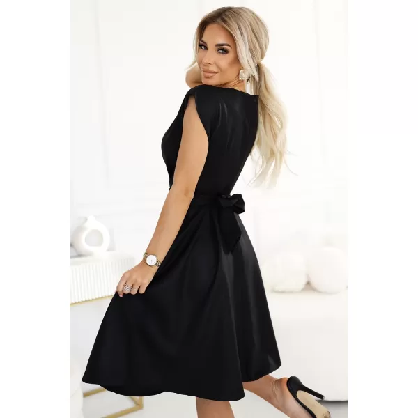  Rochie NUMOCO SCARLETT 348-10 NEGRU CU SCLIPICI 