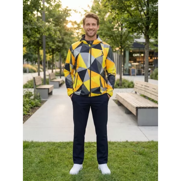  Panoul pentru bărbați pe Zip Premium ALTISPORT VOJ/ALM007MI02 NEGRU -YELLOW 