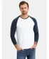 Cămaşă OMBRE OM-LSCL-0105 ALB ȘI BLEUMARIN