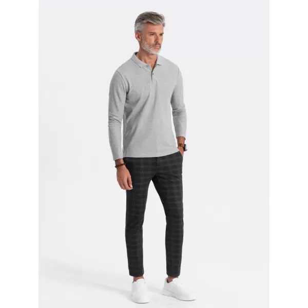  Cămaşă OMBRE OM-POBL-0114 MELANGE GRI 