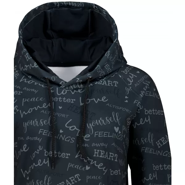  Premium cu hanorac funcțional pentru femei ALTISPORT VOJ/ALW067MI03 NEGRU 