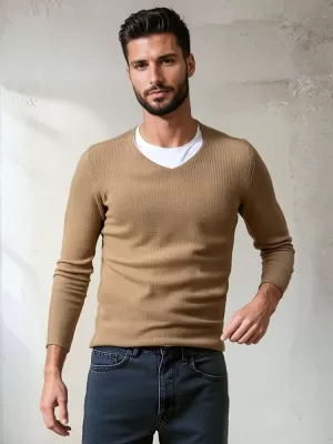 Pulover pentru bărbați DSTREET WX2306 CARAMEL