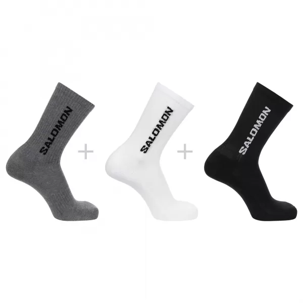  Șosete SALOMON EVERYDAY CREW 3-PACK LC2086200 MELANGE NEGRU/ALB/GRI MIERE 