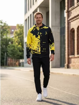 Panoul pentru bărbați pe Zip Premium ALTISPORT VOJ/ALM057MI02 GALBEN FLUO