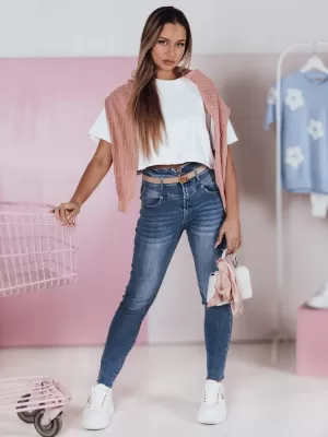 Pantalonii pentru doamne DSTREET UY2368 SEA -BLUE