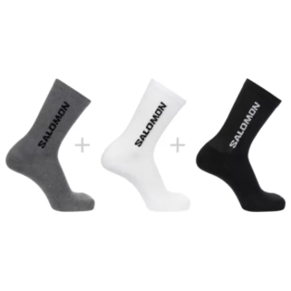  Șosete SALOMON EVERYDAY CREW 3-PACK LC2086200 MELANGE NEGRU/ALB/GRI MIERE 