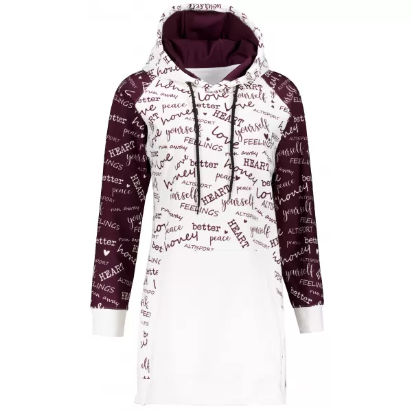  Premium cu hanorac funcțional pentru femei ALTISPORT VOJ/ALW067MI03 BURGUNDIA 