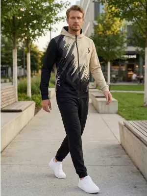 Panoul pentru bărbați pe Zip Premium ALTISPORT VOJ/ALM006MI02 NEGRU -BROWN