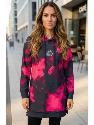 Premium cu hanorac funcțional pentru femei ALTISPORT VOJ/ALW066MI03 NEGRU -PINK