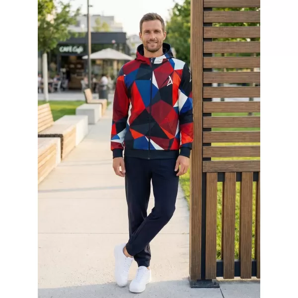 Panoul pentru bărbați pe Zip Premium ALTISPORT VOJ/ALM007MI02 ALBASTRU NAVAL/ROȘU 