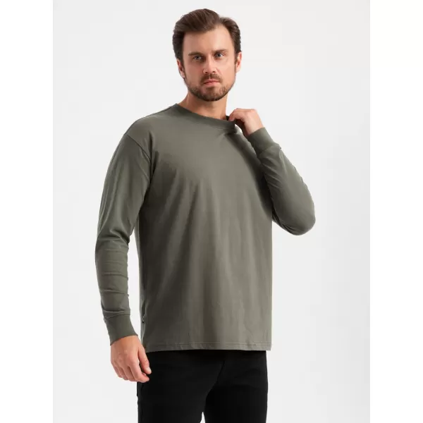  Cămaşă OMBRE OM-LSBC-0129 GRI-VERDE 