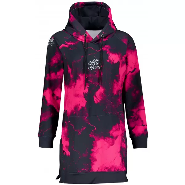  Premium cu hanorac funcțional pentru femei ALTISPORT VOJ/ALW066MI03 NEGRU -PINK 