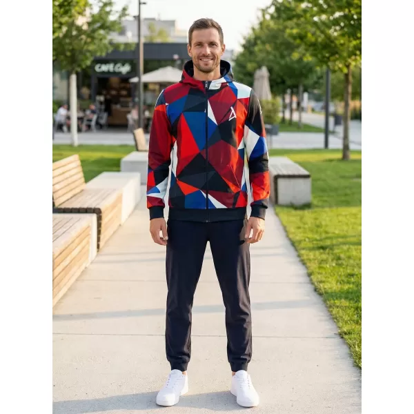  Panoul pentru bărbați pe Zip Premium ALTISPORT VOJ/ALM007MI02 ALBASTRU NAVAL/ROȘU 