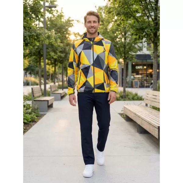  Panoul pentru bărbați pe Zip Premium ALTISPORT VOJ/ALM007MI02 NEGRU -YELLOW 