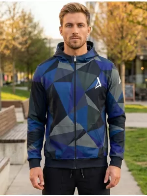 Panoul pentru bărbați pe Zip Premium ALTISPORT VOJ/ALM007MI02 ALBASTRU ÎNCHIS