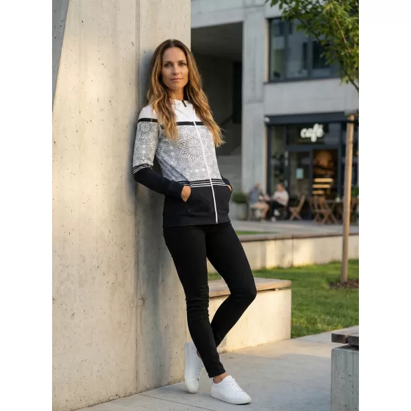  Panoul pentru femei pe Zip Premium ALTISPORT VOJ/ALW023MI02 ALB -NEGRU 
