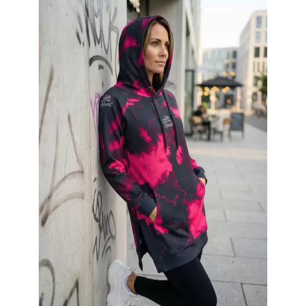  Premium cu hanorac funcțional pentru femei ALTISPORT VOJ/ALW066MI03 NEGRU -PINK 