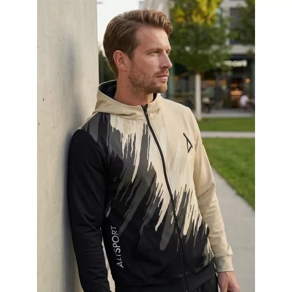  Panoul pentru bărbați pe Zip Premium ALTISPORT VOJ/ALM006MI02 NEGRU -BROWN 