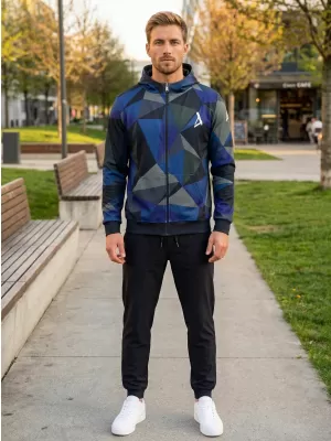 Panoul pentru bărbați pe Zip Premium ALTISPORT VOJ/ALM007MI02 ALBASTRU ÎNCHIS