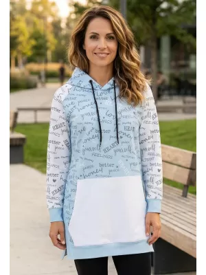 Premium cu hanorac funcțional pentru femei ALTISPORT VOJ/ALW067MI03 BABY BLUE